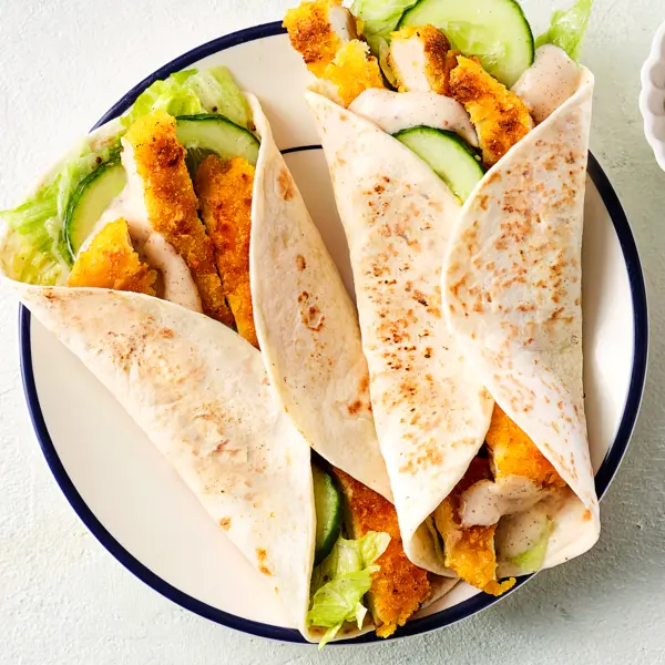 Wraps de poulet croustillant & moutarde au miel