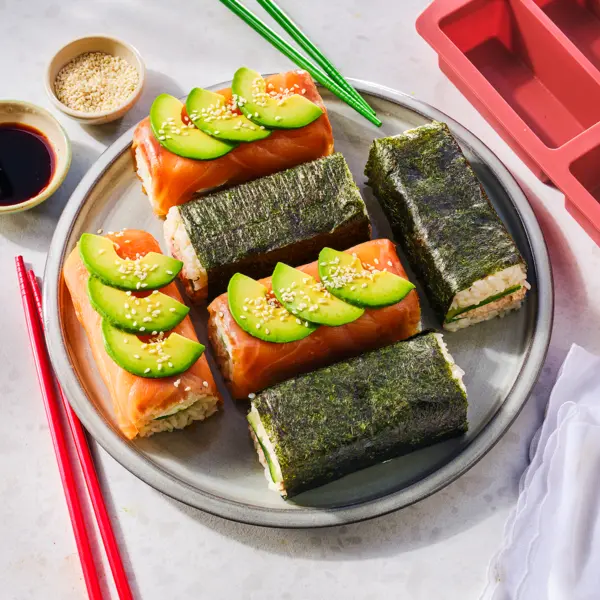 Sushi-cakes thon mayo & saumon avocat