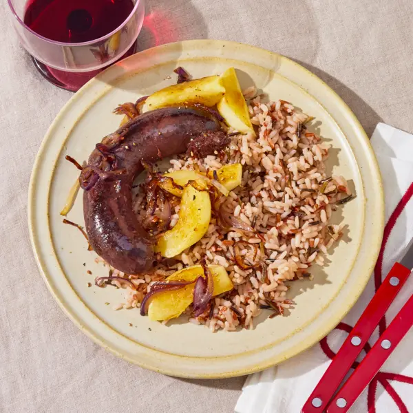 Boudin noir aux oignons caramélisés
