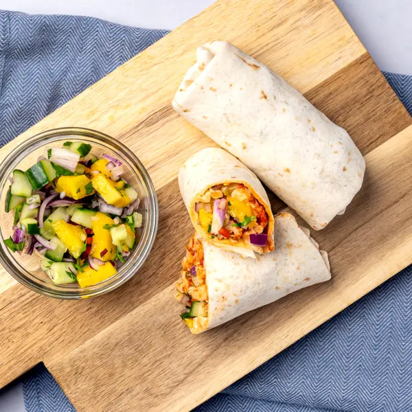 Wraps de poulet effiloché