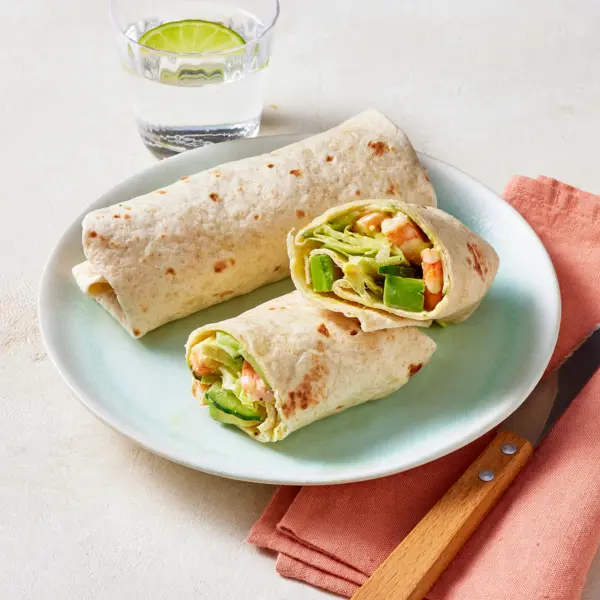 Wrap crevettes avocat à la sauce mayo