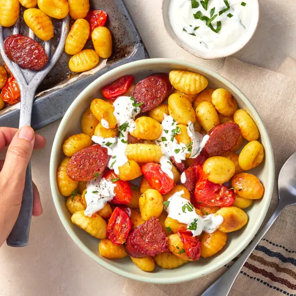Gnocchi tomate chorizo au four