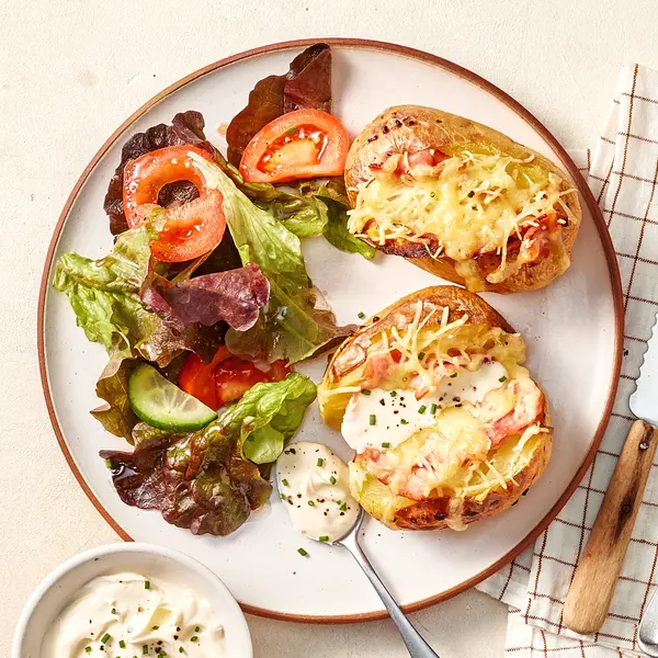 Patates au four : la jambon fromage