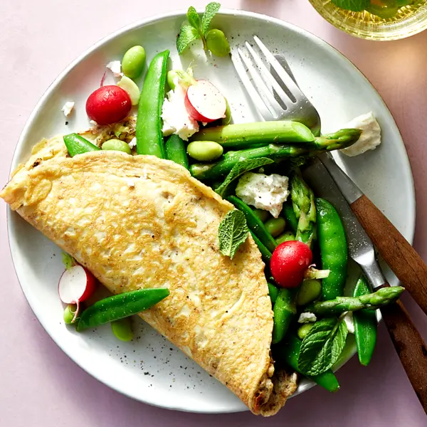 Omelette aux légumes de printemps