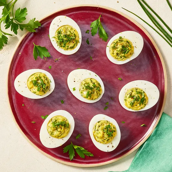 Œufs mimosa aux herbes