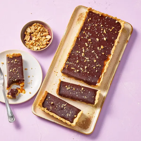 Tarte choco-caramel-cacahuète