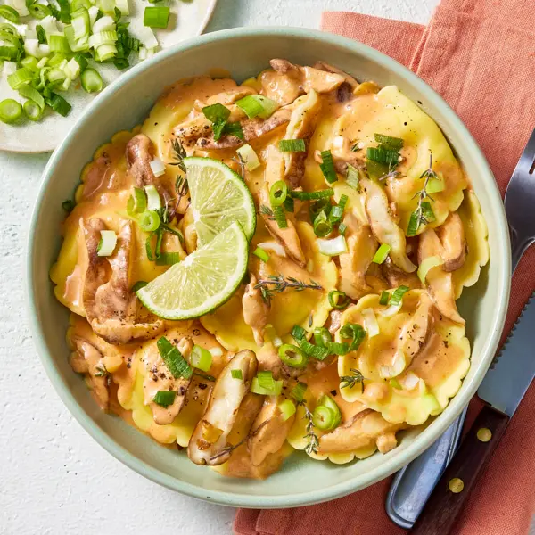 Raviolis sauce shiitaké à l'asiatique