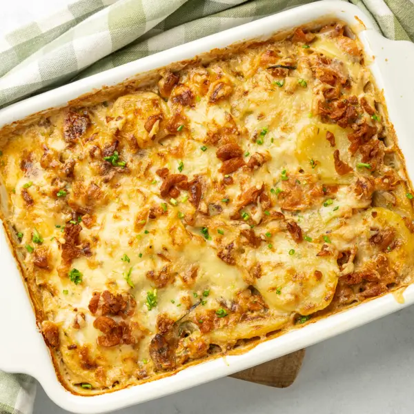 Gratin céleri et lardons