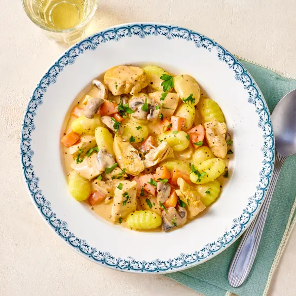 Gnocchi façon blanquette au poulet