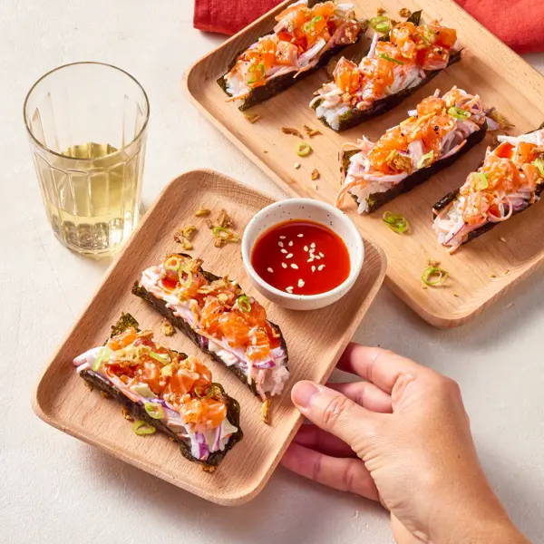 Tacos sushi au saumon