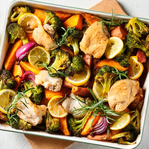 Poulet rôti au four citron romarin