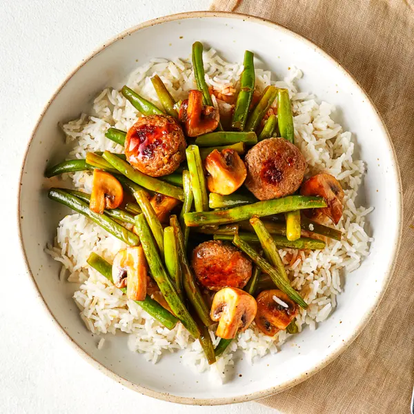 Boulettes sauce soja & champignons