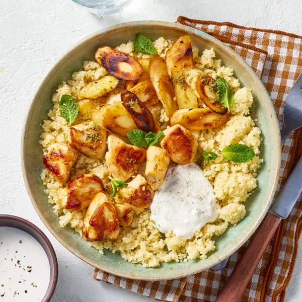 Poulet, panais & feta fouettée au zaatar