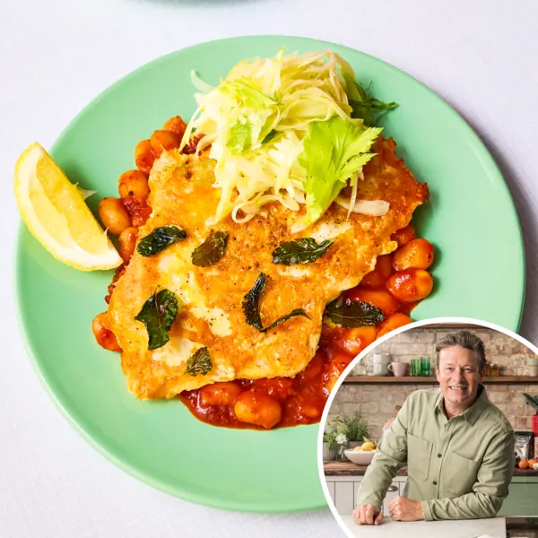 Poulet croustillant au parmesan et haricots blancs