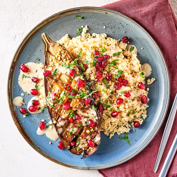 Aubergine rôtie sauce tahini