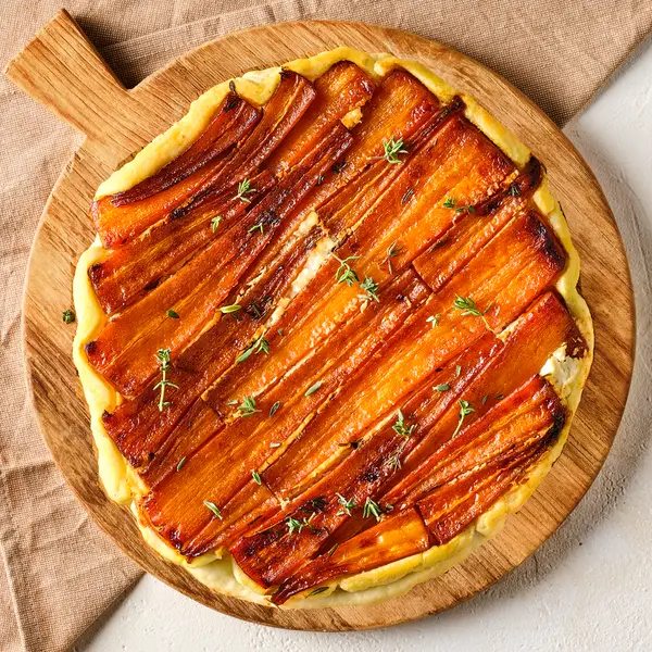 Tarte tatin de carottes et chèvre frais