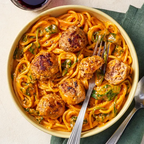 Spaghettis aux boulettes de veau