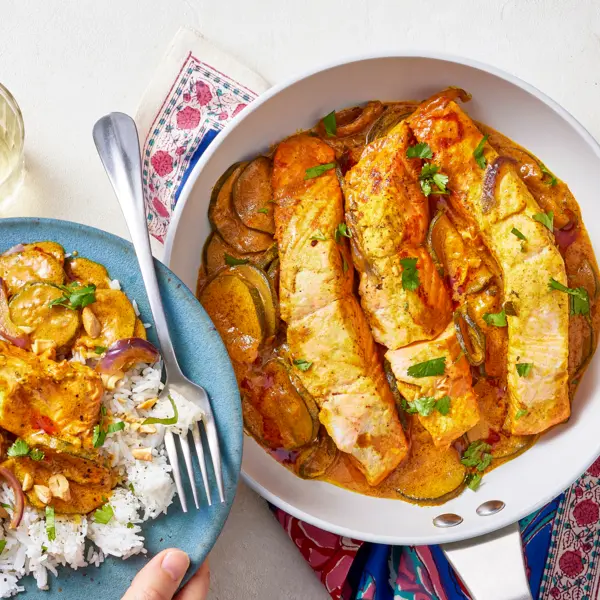 Saumon tandoori aux courgettes