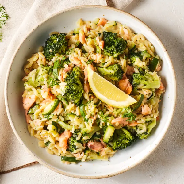 Orzo au saumon fumé