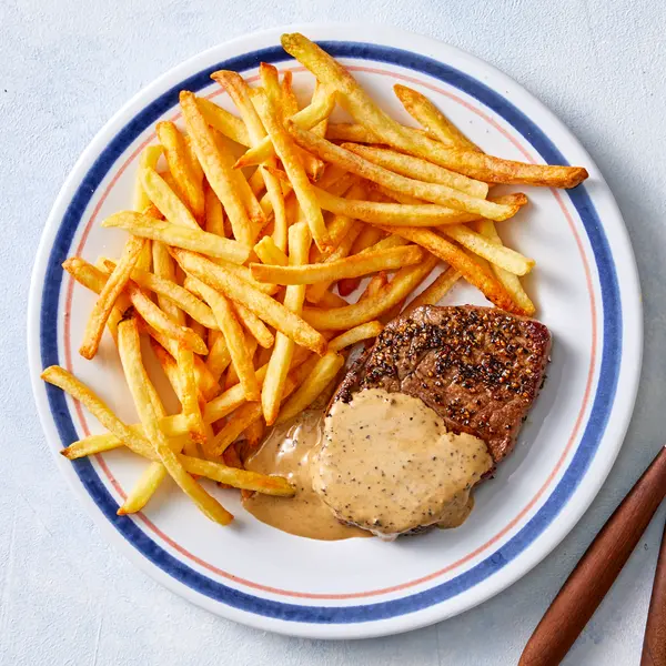 Steak au poivre frites