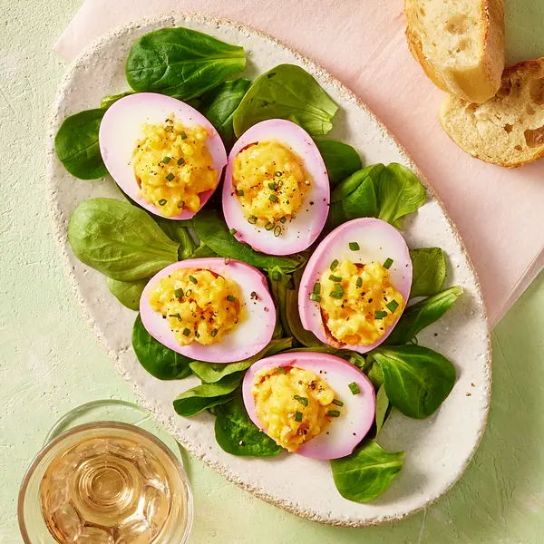 Oeufs mimosa roses