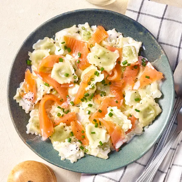 Ravioles à la crème & saumon fumé
