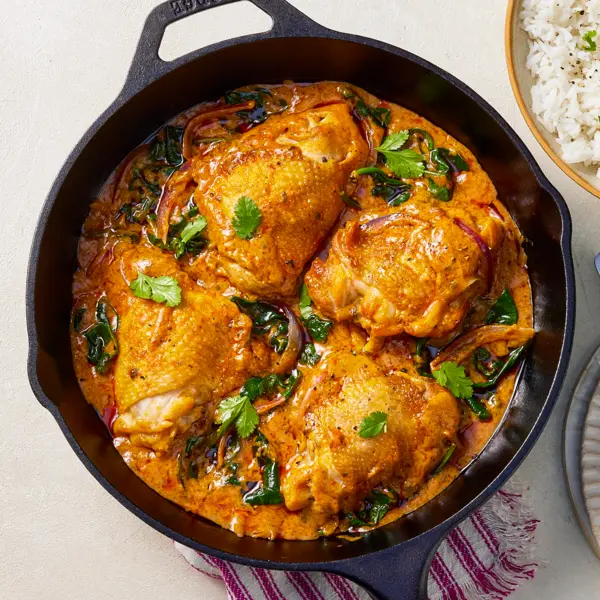 Curry de poulet tandoori & épinards