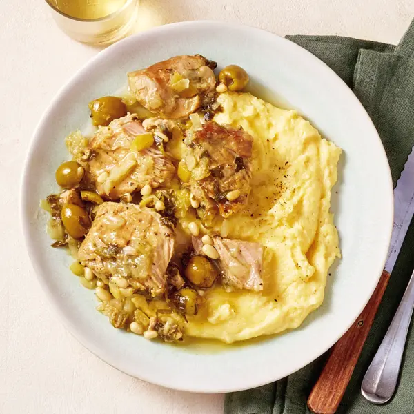 Veau aux olives & polenta