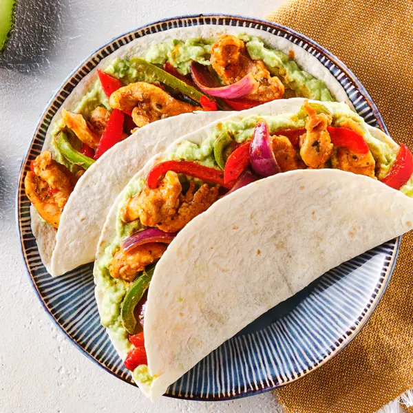 Fajitas de poulet avec yaourt à l'avocat