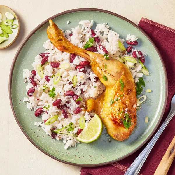 Poulet citron vert et riz coco