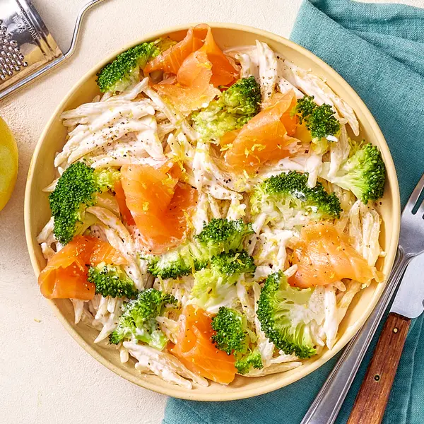 Pâtes au saumon fumé et brocoli