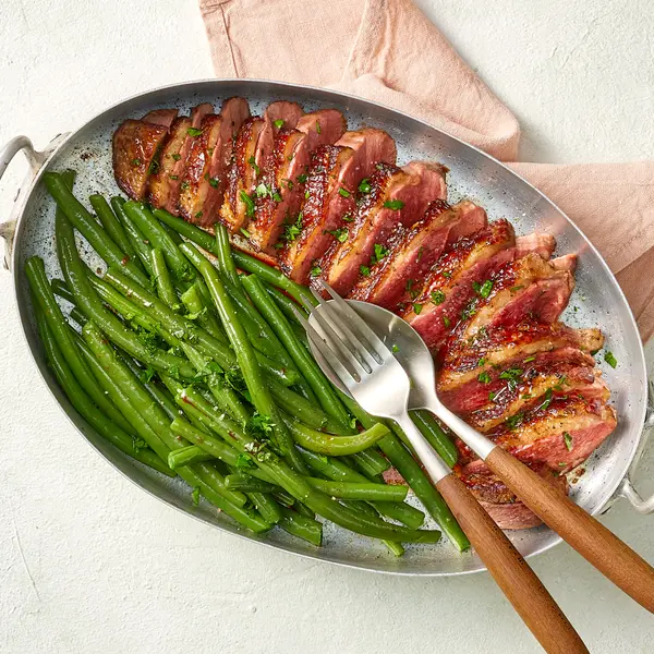 Magret de canard et haricots verts