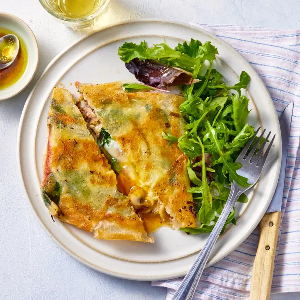 Bricks œuf, jambon blanc & épinards