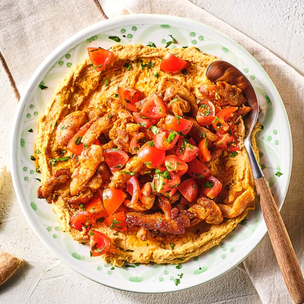 Houmous au poulet épicé