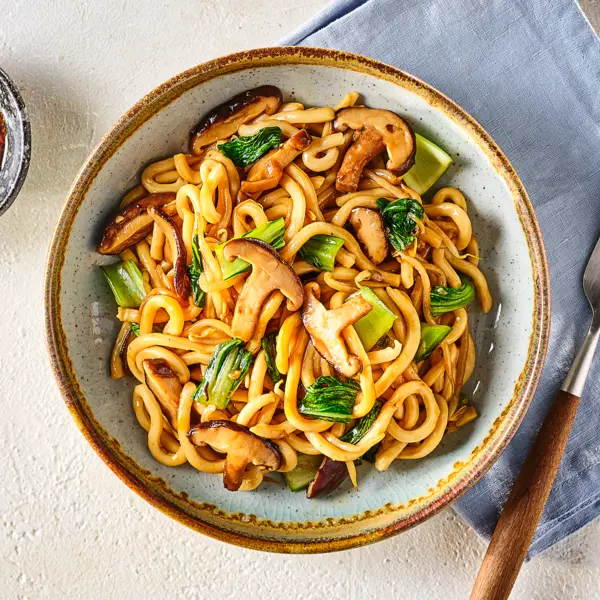 Udon aux shiitakés & haricots mungo