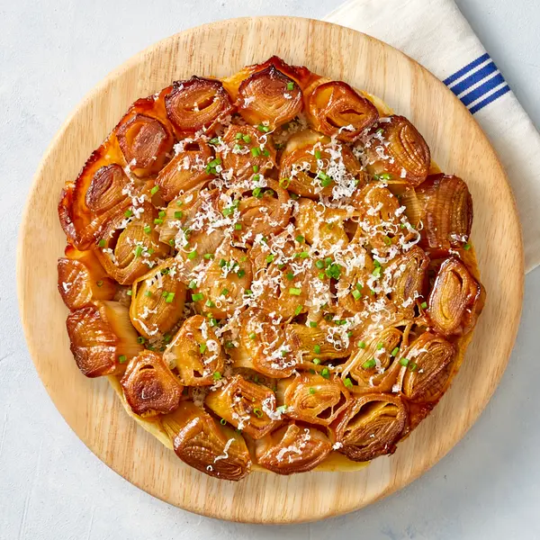 Tarte tatin de poireaux au parmesan