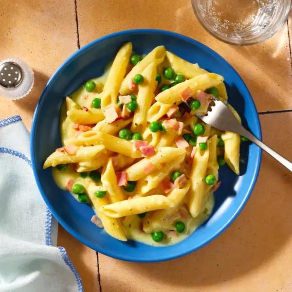 One-pot penne jambon & petits-pois