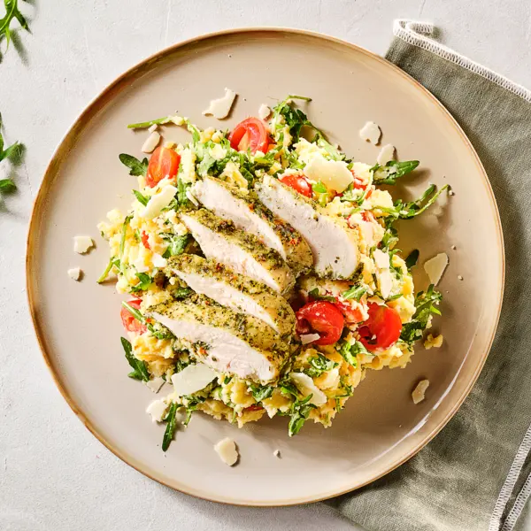Poulet au pesto et purée