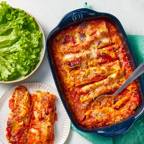 Cannellonis ratatouille & chorizo