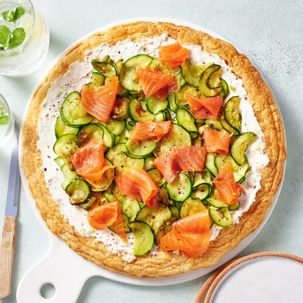 Tarte truite et courgette à la ricotta citronnée