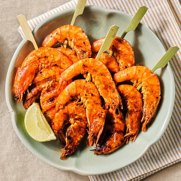 Brochettes de crevettes à la mayonnaise