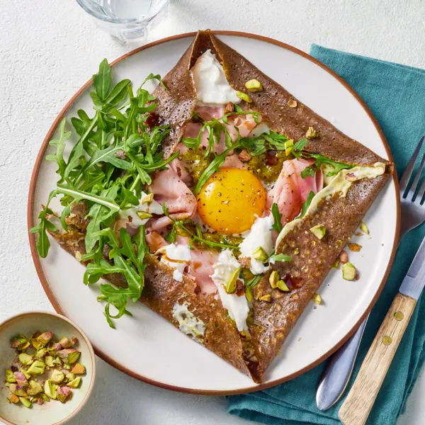 Galette complète au pesto & burrata