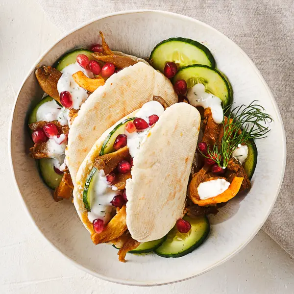 Pita shawarma aux champignons