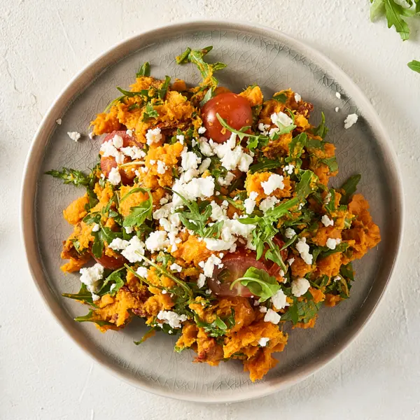 Purée de patates douces à la feta