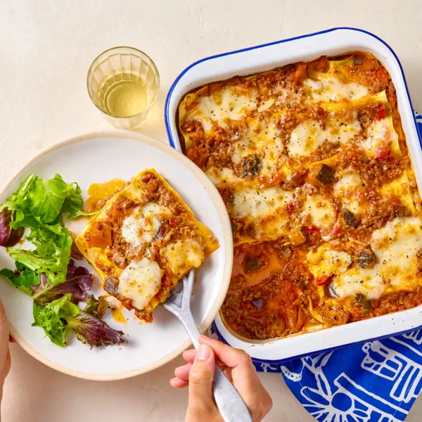 Lasagnes rapides boeuf et ratatouille mozzarella & parmesan