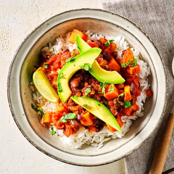 Chili sin carne avec riz