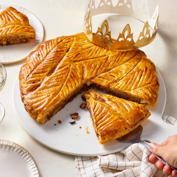 Galette des rois choco-cacahuètes & poires