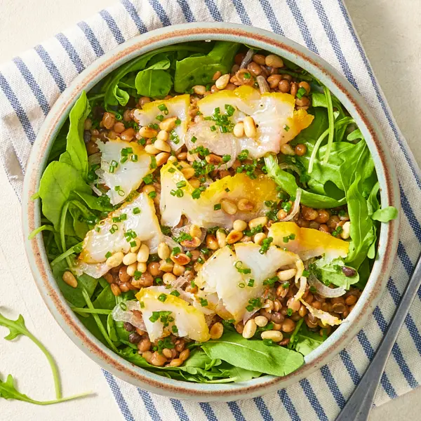 Salade de lentilles et de haddock
