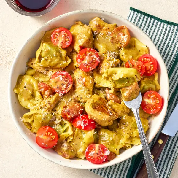 Raviolis au pesto vert & poulet