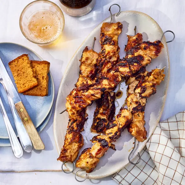 Brochettes de poulet au pain d'épices
